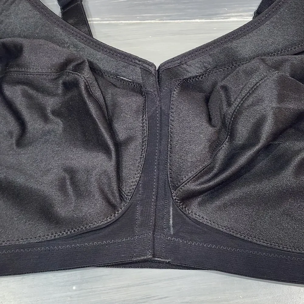Glamorise Bra 1265 Magic‎ Lift Front Close Back Support Bra 50F Black - Picture 4 of 9